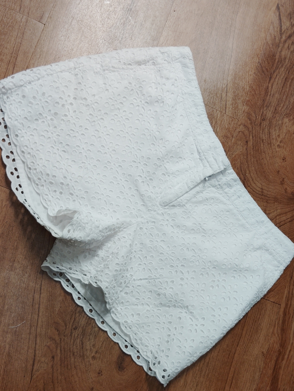 Rafaella White Eyelet High-Waist Shorts